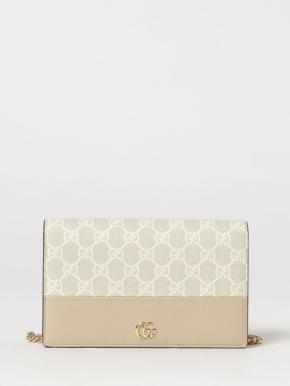 Gucci Ophidia GG Chain Crossbody Bag Leather Ivory White